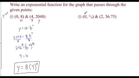 Find Exponential Function From Two Points Calculator