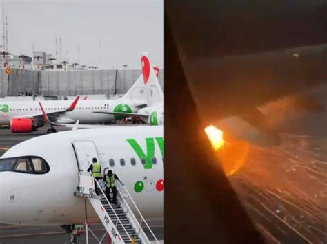 Viva Aerobus Responde A Video Donde Hay Una Falla En La Turbina De Un Avión