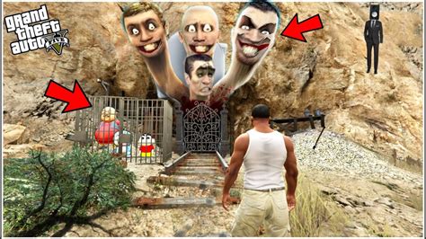 Shinchan And Franklin Found Skibidi Toilet Monster In Gta 5 Tunnel Mr