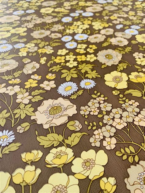 Vintage Wallpapers - Online Shop | Vintage Brown Floral Wallpaper