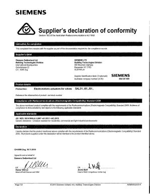 Fillable Online Supplier S Declaration Of Conformity Fax Email Print