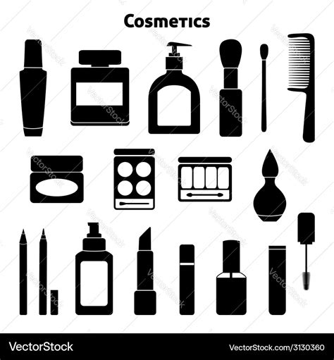 Cosmetic Silhouettes Set Royalty Free Vector Image