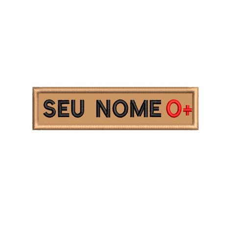 Patch Bordado Seu Nome E Tipo Sangu Neo Tarja Tarjeta Shopee Brasil