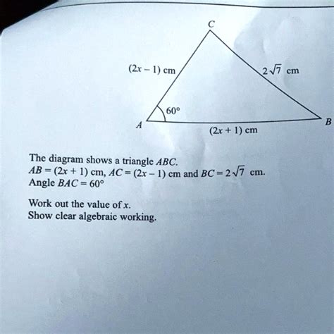 Solved Help If You Know How To Do This 2x 1 Cm 2âˆš7 Cm 609 B 2x 1 Cm The Diagram