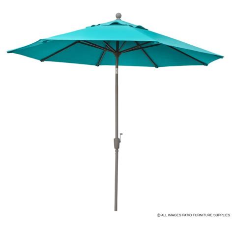Treasure Garden 9ft Aluminum Market Umbrella With Push Button Tilt