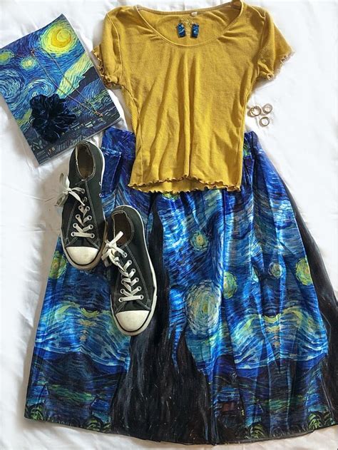 Starry Night Van Gogh Inspired Outfit Starry Night Skirt Night