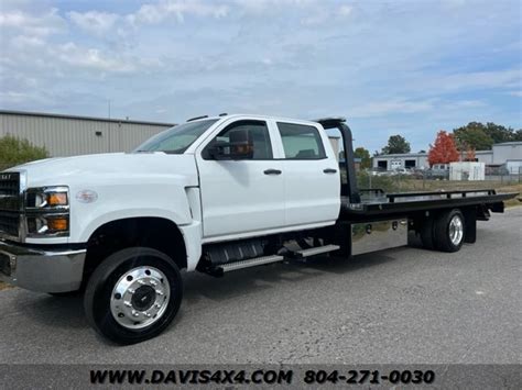 2019 Chevrolet Silverado International Crew Cab 4x4 6500 Flatbed Tow Truck Rollback Diesel