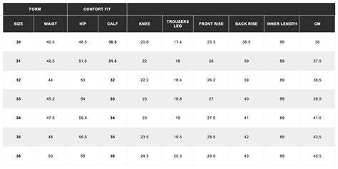 Size Chart – Zirwe Jeans