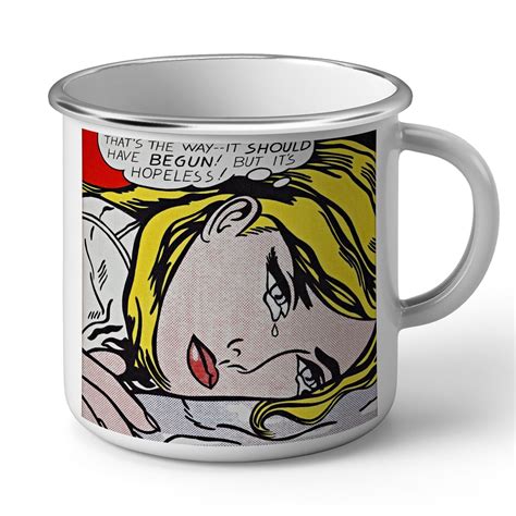 Mug En Métal Emaillé Hopless Par Roy Lichtenstein Pop Art Comics