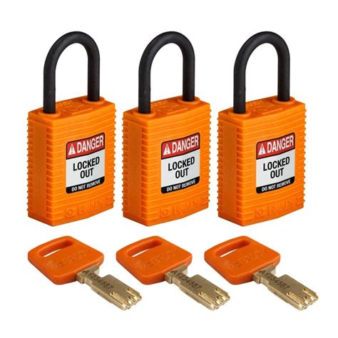 Brady Safekey Compact Padlocks Nylon With Mm Plastic Shackle