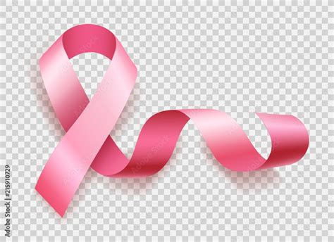 Breast cancer ribbon symbol. Vector realistic pink ribbon isolated on ...