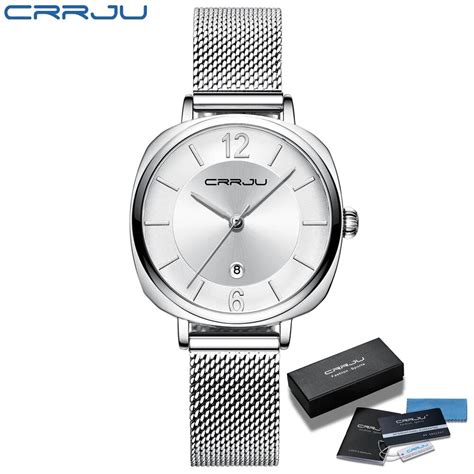 Women Watches CRRJU Lady Elegant Fashion Waterproof Watches Japan