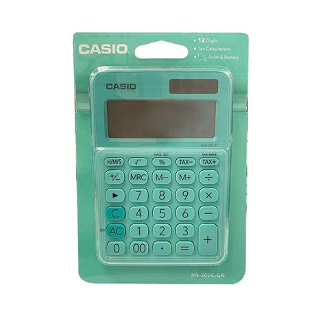 Calculadora Casio Verde 12 Dígitos Ms 20uc Gn Comsucre Online