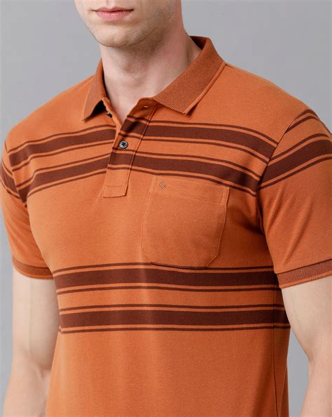 Classic Polo Mens Cotton Blend Striped Half Sleeve Slim Fit Polo Neck