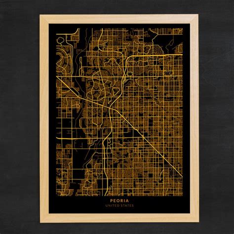 Peoria City Map, City of Peoria, United States Map Poster - Inspire Uplift