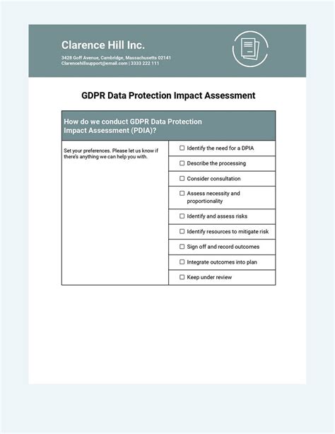 Gdpr Data Protection Impact Assessment Template In Word Google Docs