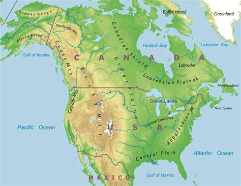 Map Of Mountain Ranges Of North America