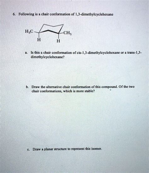 SOLVED: Following is chair conformation of 1,3-dimethylcyclehexane HLc ...