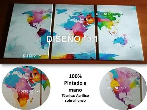 Cuadro Planisferio Pintado A Mano Cuadros Dise O Bsas Argentina