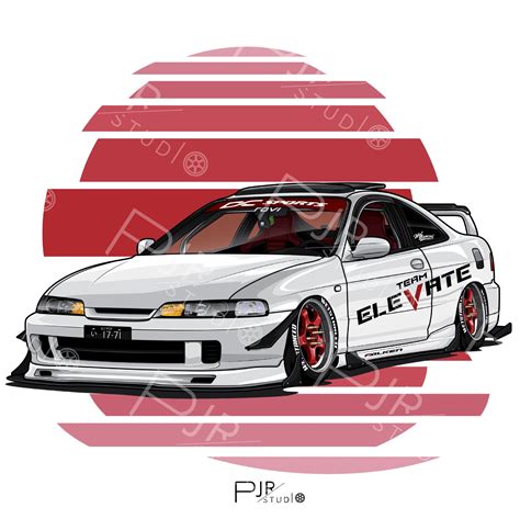 Integra DC4 (re-paint) | Car art, Car drawings, Art cars