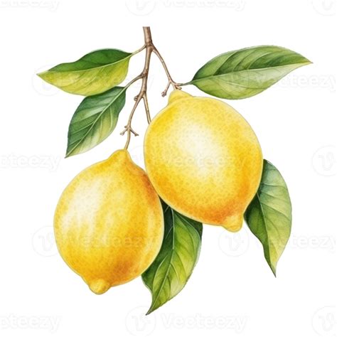 Watercolor lemon isolated. Illustration 26791467 PNG