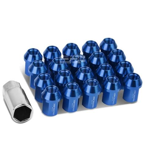 Jdm Close End Aluminum Blue Lug Nuts Set Adapter M X Mm Od