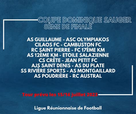 Tirage au sort 8ème de finale CDS LIGUE REUNIONNAISE DE FOOTBALL