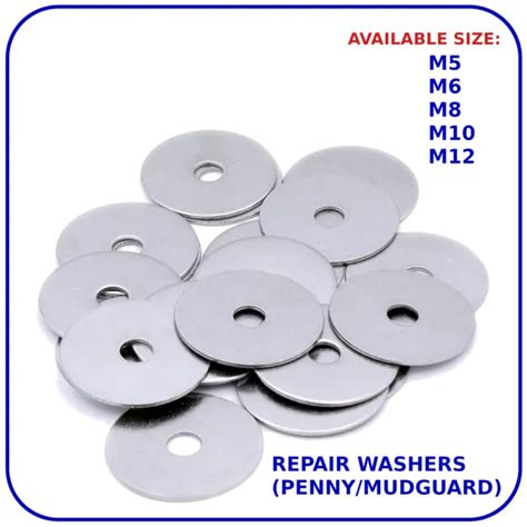 M M M M M Repair Washers Penny Mudguard Large Wide Washer Zinc