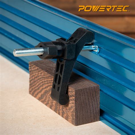 Universal T-Track 48" with 2 Hold-Down Clamps-POWERTEC | Woodwork T ...