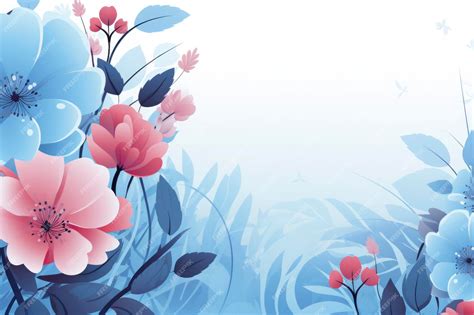 Premium AI Image | Blue background wallpaper with floral pattern