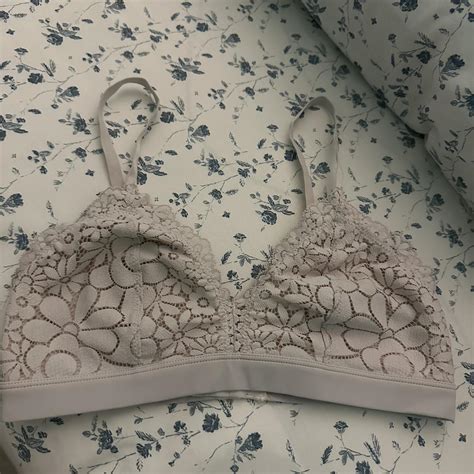 Lace Triangle Nude Bralette In New Condition Depop