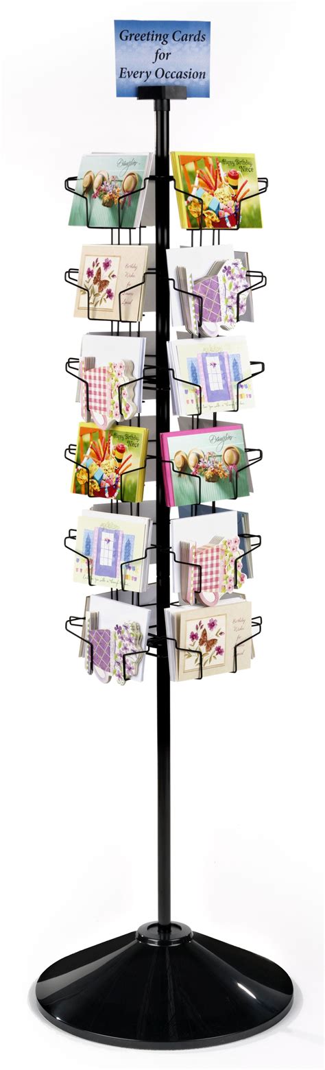 Floor Rotating Greeting Card Display W Sign Clip Horizontal