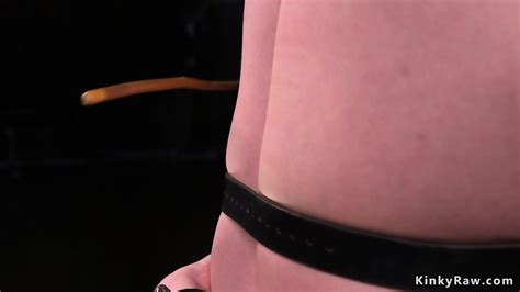 Blonde Feet And Ass Caned In Bondage