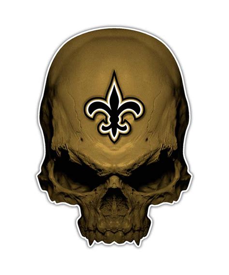 Fleur De Lis Saints Skull Sticker - Aftershock Decals