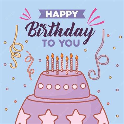 premium vector happy birthday card  birthday cake  candles