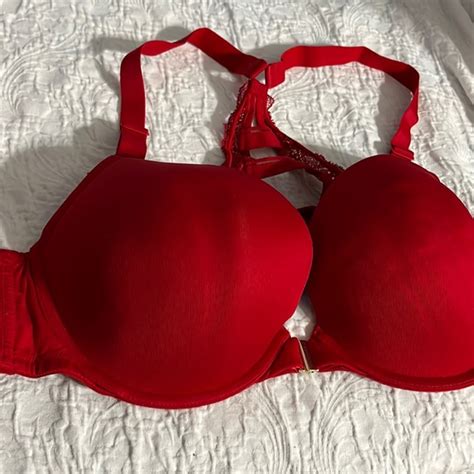 Cacique Intimates And Sleepwear Cacique Plunge Red Front Closure Racer Back Bra 44b Previously