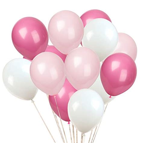 Latex Balloon 100 Pcs 12 Inch White And Light Pink And Rose Red Latex