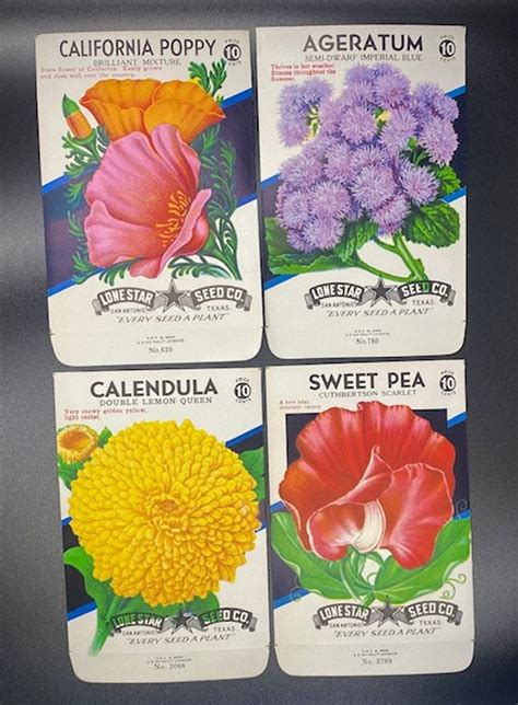 Flower Seed Packet Seed Packets Vintage Ephemera Junk Journal Collage ...