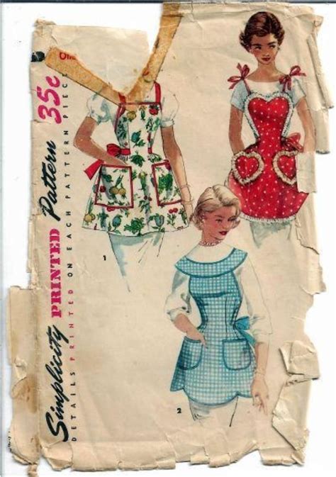 Misses And Womens One Yard Apron Vintage Pattern Pattern Features