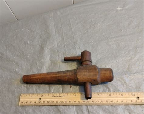 Vintage Wood Barrel Tap Wooden Spigot Etsy