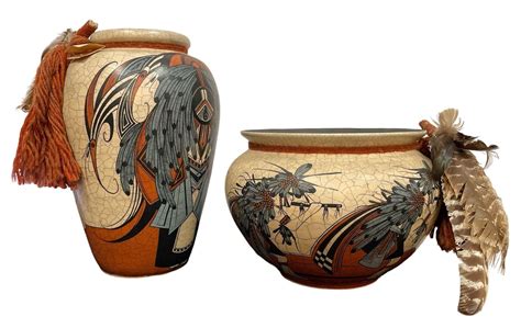 At Auction: Two PAT PAULI Native American Pottery Vases