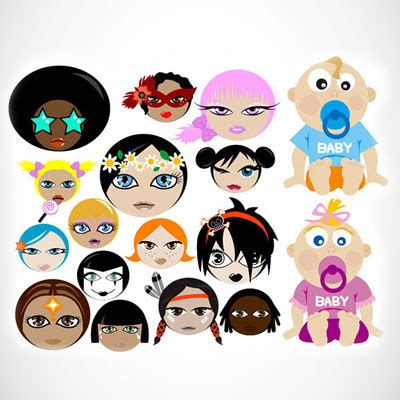 Free Cartoon characters, baby vector illustration