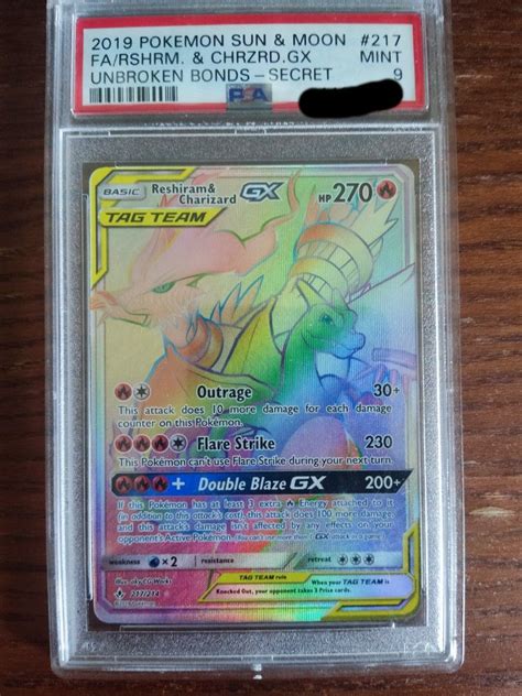 Pokemon TCG PSA Slabs Reshiram Charizard GX Nihilego GX 1st Edition