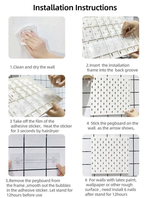 SHEIN Basic Living 1Pc Peg Board Pegboard Wall Organizer Panels White