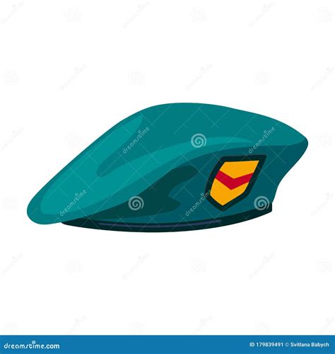 Military Beret Vector Iconcartoon Vector Icon Isolated On White