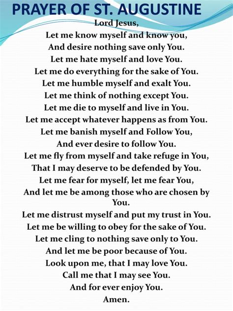 Prayer of St. Augustine | PDF