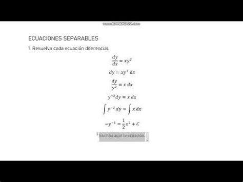 Resuelva Cada Ecuaci N Diferencial Dy Dx Xy Youtube