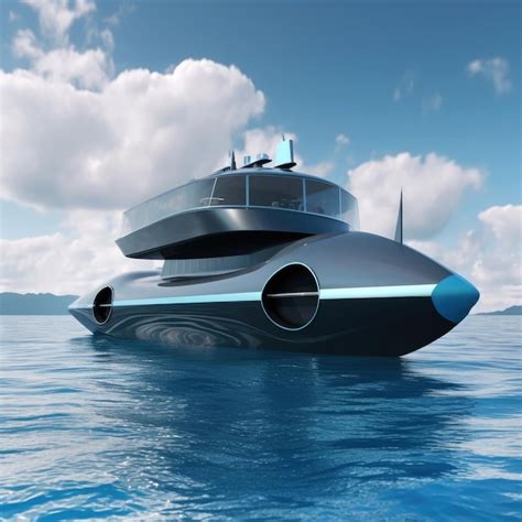 Free Photo A Futuristic Ship Sailing Through The Sea Ai Generative