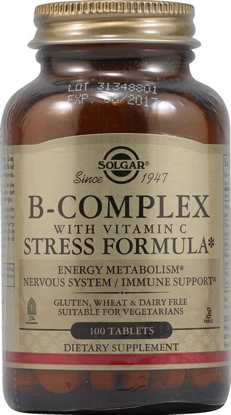 Solgar B-Complex with Vitamin C Stress Formula -- 100 Tablets - Vitacost