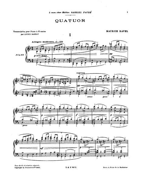 String Quartet In F Major Ravel Maurice Imslp Free Sheet Music